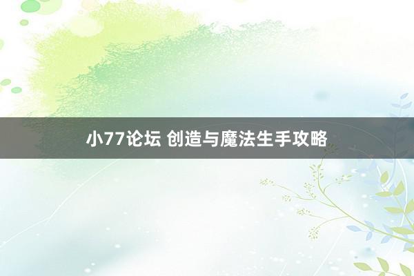 小77论坛 创造与魔法生手攻略