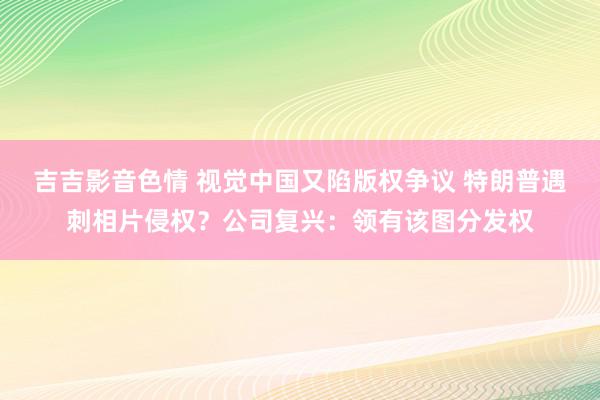 吉吉影音色情 视觉中国又陷版权争议 特朗普遇刺相片侵权？公司复兴：领有该图分发权