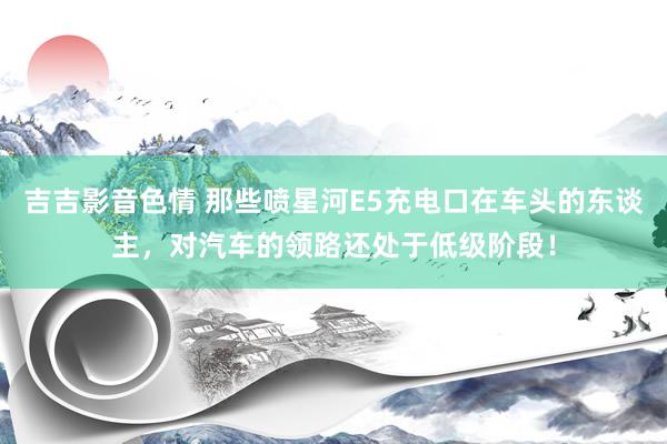 吉吉影音色情 那些喷星河E5充电口在车头的东谈主，对汽车的领路还处于低级阶段！