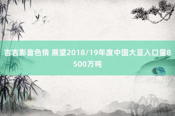 吉吉影音色情 展望2018/19年度中国大豆入口量8500万吨