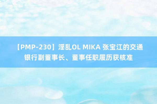 【PMP-230】淫乱OL MIKA 张宝江的交通银行副董事长、董事任职履历获核准